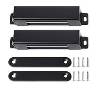 2 magneti da porta in acciaio inox con 4 viti, serratura per porta dell'armadio, accessori da cucina, serratura magnetica per porta dell'armadio, forte fibbia magnetica (nero)