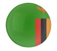2 magneti decorativi in vetro resistenti per frigorifero, bandiera dello Zambia, regalo patriottico, per ufficio, cucina, scuola, arredamento