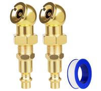 2 mandrini ad aria portatili a sfera, 1/4" NPT in metallo resistente a flusso chiuso con spina rapida standard, ugello per tubo pneumatico per gonfiare manometro, accessori per compressore d'aria