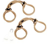 2 manette in corda regolabile color kaki e ferri da gamba per esotici