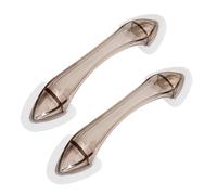 2 maniglie adesive per armadietti, trasparenti, autoadesive, senza trapano, facili da installare, per armadi, cassetti, balconi, porte (caffè trasparente)