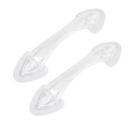 2 maniglie adesive per armadietti, trasparenti, autoadesive, senza trapano, facili da installare, per armadi, cassetti, balconi, porte (bianco trasparente)