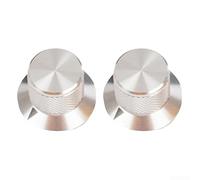 2 manopole in alluminio per l'uso con elettronica audio e requisiti albero da 6 mm su lettori CD e dispositivi di volume (argento)