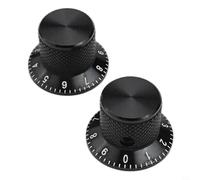 2 manopole per potenziometro in alluminio con struttura solida e foro da 6 mm, progettata per migliorare la stabilità e il controllo nella regolazione del volume della chitarra elettrica (nero)