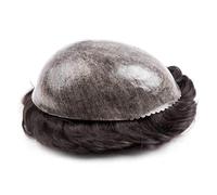 #2 Marrone 0,12-0,14 mm Pelle PU Intera Capelli Umani Maschili Toupee for Protesi di Capelli da Uomo Attaccatura Capelli Sottile(6x9)