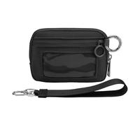 2. Marsupio sportivo regolabile a prova di sudore, compatto, con spazio sicuro per cellulare, chiavi, carte, attività all'aperto, sport all'aria aperta, marsupio con tasche multiple, Nero , Taglia