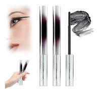 2 mascara in metallo, mascara Iron Eye, mascara per ciglia 3D, asciugatura rapida e resistente alle sbavature, non si aggrovigliano, allunga e oscillazione per ciglia belle (nero+marrone)