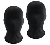 2 maschere nere per il viso, maschera per Halloween, traspirante, in spandex, adatta alla pelle, maschere nere senza volto per Halloween, feste in costume, unisex, per uomini e donne