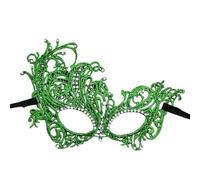2 mascherine in pizzo, da donna, sexy, maschere veneziane, maschere per il viso, maschera in pizzo, per carnevale, feste in maschera, per donne, ragazze, colore verde e bianco