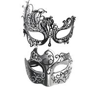 2 mascherine maschere da uomo e da donna, per carnevale, per coppie, maschere sexy veneziane, maschera a mezzo viso, per feste a tema, cosplay, Halloween, Carnevale, abito da sera in maschera, per