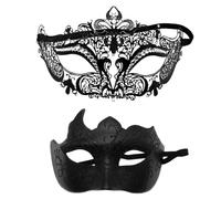 2 mascherine maschere da uomo e da donna, per carnevale, per coppie, maschere sexy veneziane, maschera a mezza faccia, per feste a tema, cosplay, Halloween, carnevale, serate, feste in maschera, N