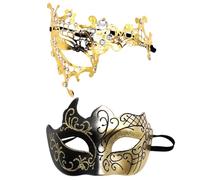 2 mascherine maschere da uomo e da donna, per carnevale, per coppie, maschere sexy veneziane, maschera a mezza faccia, per feste a tema, cosplay, Halloween, Carnevale, abito da sera, in maschera, per