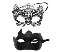2 mascherine maschere da uomo e da donna, per carnevale, per coppie, maschere sexy veneziane, maschera a mezzo viso, per feste a tema, cosplay, Halloween, Carnevale, abito da sera, in maschera, per