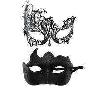 2 mascherine maschere maschere da uomo e da donna, maschere di carnevale, maschere sexy veneziane, maschera a mezza faccia, per feste a tema, cosplay, Halloween, Carnevale, abito da sera, in maschera