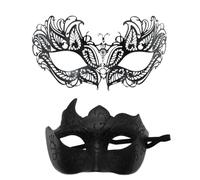 2 mascherine maschere maschere da uomo e da donna, maschere di carnevale, maschere sexy veneziane, maschera a mezza faccia, per feste a tema, cosplay, Halloween, Carnevale, abito da sera in maschera