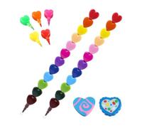 2 Matite, 2 Gomme, Regali A Forma Di Cuore, Cute Cartoon Cancelleria, Premi Degli Studenti, Pastelli D'Arte, Souvenir Del Partito Di Festa.