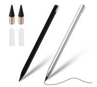 2 matite infinite con punta di scrittura sostenibile senza inchiostro, in metallo, intercambiabili, cancellabili, riutilizzabili, per studenti, per la casa, l'ufficio