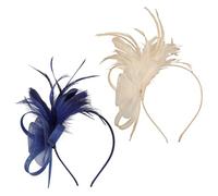 2 Mesh Piuma Accessori Per Capelli, Elee E Versatile Fasce, Retro Classic Fasce, Adatto Per Le Feste Di Prestazioni, Balli, Cocktail Party.