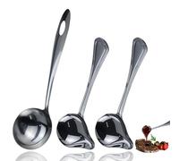 2 mestoli per salsa con beccuccio, 20,5 cm in acciaio inox, cucchiaio per salsa in acciaio inox, cucchiaio per salsa per salse, condimenti, con 1 cucchiaio da 7 cm