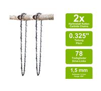 2 Metallo Rigido Catene per Sega Adatto A Alpina Acs 46 50cm 0.325 78TG 1,5mm