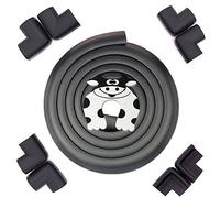 2 Meter bordo Protector & 8 Schiuma protezioni d'angolo e tappo del portello della mucca Set - Babyproofing La tua casa, Premium Childproofing Protector, Nero