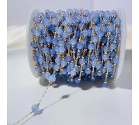 2 metri 1 metro catene di perline di pietra opale catene di perline di pietra naturale per braccialetti, collane, creazione di gioielli fai da te mix catena di pietra rosa-blu-2 metri
