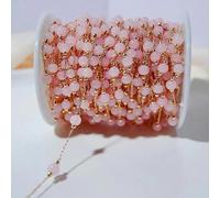 2 metri 1 metro catene di perline di pietra opale catene di perline di pietra naturale per braccialetti, collane, creazione di gioielli fai da te mix catena di pietre rosa-rosa-2 metri