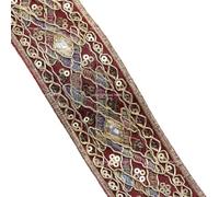 2 metri 45mm corda metallica ricamata con paillettes nastro di pizzo for fai da te fiocco for capelli cappello abbigliamento accessori for cucire(Red)