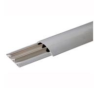2 metri Canalina calpestabile a pavimento, larghezza 75mm, altezza 17mm, 3 scomparti, grigio, in tecnopolimero ad alta resistenza, fori per tasselli o fissaggio con adesivi, passacavo - Made in Italy