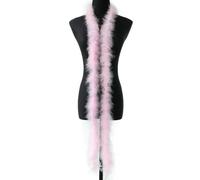 2 metri di boa di piume rosa baby, piume di tacchino, nastro scialle per abiti da sposa, decorazione, artigianato, piume - 24 rosa