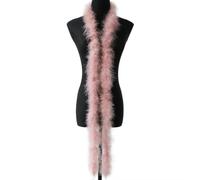 2 metri di boa di piume rosa baby, piume di tacchino, nastro scialle per abiti da sposa, decorazione, artigianato, piume - 25 pelle rosa