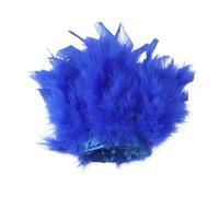 2 metri di piume di tacchino multicolori, frangia, 4-6 pollici, soffice nastro di piume blu per artigianato, decorazione di abiti da sposa - blu e scuro