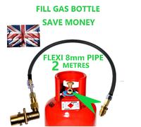 2 Metri Flexi Tubo A Ricarica UK Propano Bottiglie Cilindri Gas Gpl Set