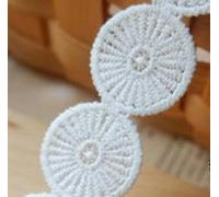 2 metri/lotto Bianco Nero Rotondo Solubile In Acqua Cotone Bordo In Pizzo Rifiniture Nastro Materiale Per Cucire Fai Da Te Matrimonio Artigianato Accessori Per L'abbigliamento-Stile B bianco-2 metri