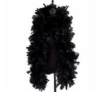 2 Metri/pz 200g Rosa Rossa Tacchino Boa di Piume Soffici Piume di Marabù Sciarpa for Cosplay Abbigliamento Decorazione Plume Boa (Color : Black)