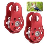 2 micro pulegge in alluminio, capacità di carico 26 Kn, resistente per arrampicata, salvataggio e uso esterno
