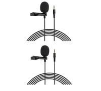 2 microfoni lavalier da bavero con connettore da 3,5 mm, microfono lavalier per fotocamere/computer desktop/so