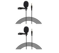 2 microfoni Lavalier da bavero con connettore da 3,5 mm per fotocamere/computer desktop/schede audio