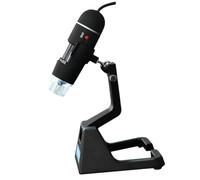 2 Milioni Microscopio Digitale Portatile Nero 25-600x USB LED | Luce a Otto Led, Braccio Flessibile, Cavo USB Incluso, per Porcellana e Jade, Sul Banco