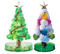 2 mini albero di Natale, albero di Natale magico, albero di Natale magico, albero di carta magica, cristalli fai da te, giocattoli creativi, fai da te Natale, mini decorazioni per albero di Natale in