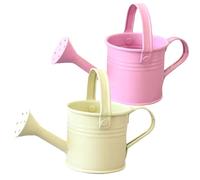 2 mini annaffiatoio in metallo per bambini, carino annaffiatoio per piante, per interni, rosa e beige, ideale per bambini, decorazione per la casa, oggetti di scena fotografici