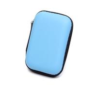 2 mini borsa portatile per auricolari, portamonete, custodia per schede di memoria, organizer per cavi, accessori per cuffie, Azzurro, Taglia unica