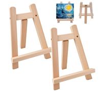 2 mini cavalletto in legno, 15 x 20 cm, piccolo cavalletto per il tavolo, triangolo, pieghevole, per decorazione di nozze, decorazione da tavolo, pittura, album fotografico, esposizione di pittura