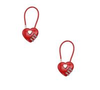 2 mini lucchetti a combinazione, con codice a 3 cifre, lucchetto a forma di cuore, per funi metalliche, senza chiave, ripristinabili, serrature per bagagli da viaggio, per zaini, armadietti da