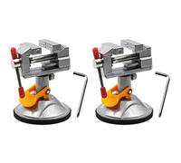 2 mini morse da banco, mini morsa universale regolabile, piccola morsa da banco da lavoro, girevole a 360 gradi, morsa da tavolo con ventosa (A)