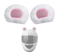 2 mini orecchie da orso decorazione casco carino orecchie casco corna casco accessori per casco da moto casco da sci bianco