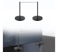 2 mini paletti corti, 5 metri, barriera di sicurezza per il controllo della folla con base zavorrata, in acciaio inossidabile, ideali per gallerie d'arte, musei e mostre(Black)