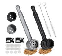 2 mini pipe, in lega di zinco con 20 filtri e 2 spazzole per la pulizia. Le pipe rimovibili sono facili da trasportare e pulire e quindi per papà e mariti