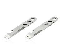 2 mini portachiavi Prybar, mini barra di porco tascabile, strumento multiuso portatile grigio con apribottiglie, strumento multiuso leggero EDC, chiave inglese, cacciavite clip in titanio per