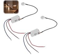 2 mini rilevatore di movimento 220 V, IP65, ritardo regolabile, interruttore a sensore a infrarossi, mini rilevatore di movimento a infrarossi da incasso con sensore crepuscolare per interni ed